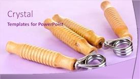  Presentation with trainer - Presentation theme consisting of modern-hand-trainer-on-lilac background and a pink colored foreground