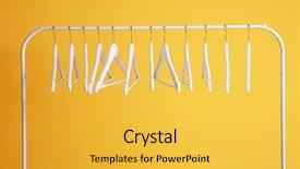  Presentation with wall - PPT theme having modern hangers on yellow wall background and a yellow colored foreground