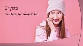  Presentation with teen girl - Presentation with modern-happy-teen-girl background and a coral colored foreground