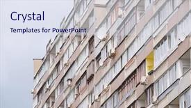  Presentation with high rise building - Amazing slide set having modern high-rise building backdrop and a sky blue colored foreground