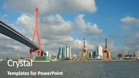  Presentation with shanghai - Amazing slide set having modern highway bridge in shanghai china backdrop and a gray colored foreground