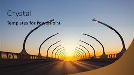  Presentation with highway - Cool new presentation with modern-highway-road-at-sunset backdrop and a seafoam green colored foreground