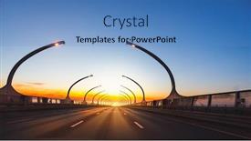  Presentation with highway - Presentation theme with modern-highway-toll-road background and a teal colored foreground