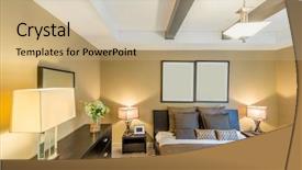  Presentation with home design - Slide deck enhanced with modern home and hotel bedroom background and a mint green colored foreground