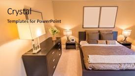  Presentation with bedroom modern - Cool new PPT layouts with modern home and hotel bedroom backdrop and a  colored foreground