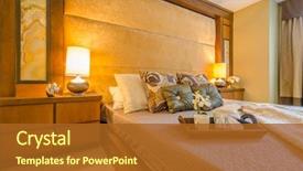  Presentation with bedroom modern - Audience pleasing slide set consisting of modern home and hotel backdrop and a tawny brown colored foreground