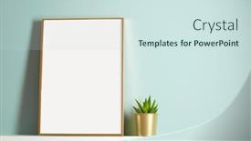  Presentation with decor - Slide deck featuring modern-home-decor-mock-up background and a sky blue colored foreground