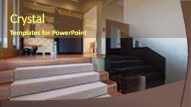  Presentation with stairs - Amazing presentation theme having modern home entrance stairs with glass parapet backdrop and a tawny brown colored foreground