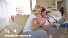  Presentation with computer games - Beautiful slide set featuring modern home for playing game backdrop and a coral colored foreground