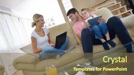  Presentation with computer games - Audience pleasing theme consisting of modern home for playing games backdrop and a tawny brown colored foreground