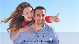  Presentation with romantic birthday couple celebrate - Theme featuring modern home indoor and outdoor background and a light blue colored foreground