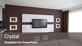  Presentation with theater - Slide deck having modern home theater room interior background and a dark gray colored foreground