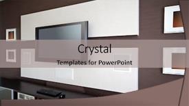  Presentation with theater - Slide set featuring modern home theater room interior background and a light gray colored foreground