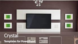  Presentation with theater - Beautiful presentation theme featuring modern home theater room interior backdrop and a gray colored foreground