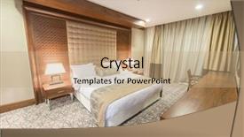  Presentation with autokrasi modern - Audience pleasing slide deck consisting of hotel room with big bed backdrop and a coral colored foreground