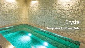  Presentation with hot tub - Slide set consisting of modern hotel spa interior hot background and a coral colored foreground