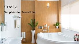  Presentation with interior design - Cool new presentation design with modern house bathroom interior backdrop and a coral colored foreground