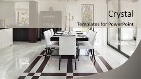  Presentation with house model software - Presentation design consisting of modern house beautiful interiors dining background and a soft green colored foreground