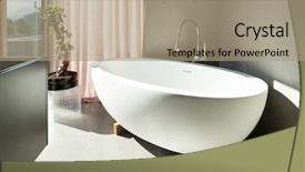  Presentation with house model software - Theme consisting of modern house detail bathroom ceramic background and a coral colored foreground