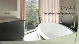  Presentation with house model software - Slide deck consisting of modern house detail bathroom ceramic background and a  colored foreground