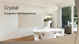  Presentation with dining - Theme having modern house dining room background and a soft green colored foreground