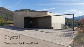  Presentation with minimalist - Amazing presentation theme having modern house minimalist square concrete backdrop and a light gray colored foreground