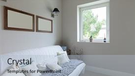  Presentation with nobody - Beautiful PPT theme featuring modern house nobody inside backdrop and a light blue colored foreground