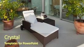  Presentation with veranda - Slide set consisting of modern house veranda with chaise background and a tawny brown colored foreground