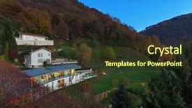  Presentation with architecture - Slide deck enhanced with modern house view from above background and a tawny brown colored foreground