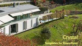  Presentation with view of colonial architecture - Presentation theme having modern house view from above background and a tawny brown colored foreground
