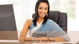  Presentation with indian traditional - Colorful presentation design enhanced with modern indian businesswoman in traditional backdrop and a coral colored foreground