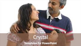  Presentation with indian - PPT theme featuring modern indian family having conversation background and a tawny brown colored foreground