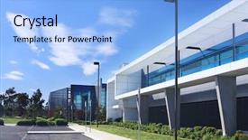  Presentation with asbestos industrial lung disease - Colorful slides enhanced with modern industrial building backdrop and a light blue colored foreground