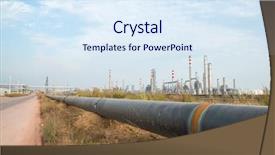  Presentation with power plant industrial - PPT theme having modern industrial power plant background and a sky blue colored foreground