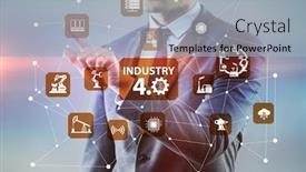  Presentation with technical - Slide set consisting of modern-industry-4-0-technical background and a light gray colored foreground