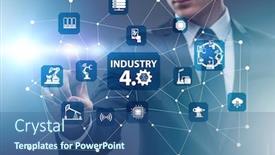  Presentation with technical - Audience pleasing slide deck consisting of modern-industry-4-0-technical backdrop and a ocean colored foreground