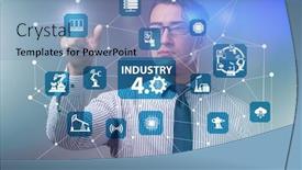  Presentation with technical - Slide deck enhanced with modern-industry-4-0-technical background and a teal colored foreground