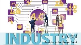  Presentation with technical - Slide set enhanced with modern-industry-4-0-technical background and a arctic colored foreground