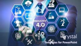  Presentation with technical - Cool new slides with modern-industry-4-0-technical backdrop and a ocean colored foreground