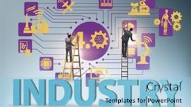  Presentation with technical - PPT theme enhanced with modern-industry-4-0-technical background and a light blue colored foreground