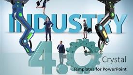  Presentation with technical - Presentation design consisting of modern-industry-4-0-technical background and a light blue colored foreground