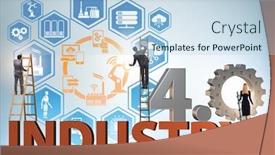  Presentation with technical - Audience pleasing presentation theme consisting of modern-industry-4-0-technical backdrop and a light blue colored foreground