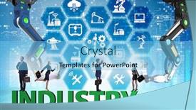  Presentation with technical - Beautiful presentation featuring modern-industry-4-0-technical backdrop and a light blue colored foreground