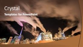  Presentation with industry - Slide deck enhanced with modern-industry-with-smoke-chimney background and a tawny brown colored foreground