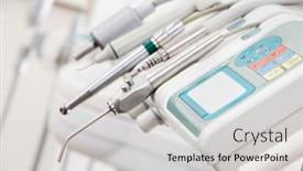  Presentation with dentist - Presentation theme with modern-instruments-and-tools background and a light gray colored foreground