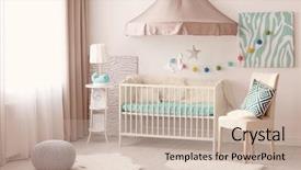  Presentation with room interior design - Theme enhanced with modern interior design of baby background and a soft green colored foreground