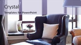  Presentation with interior design - Beautiful PPT theme featuring modern interior design backdrop and a light blue colored foreground