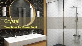  Presentation with bathroom - Presentation theme having modern interior of a bathroom background and a tawny brown colored foreground