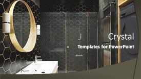  Presentation with bathroom - Presentation design enhanced with modern interior of a bathroom background and a dark gray colored foreground