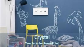 Presentation with interior - Presentation consisting of modern interior of child room background and a ocean colored foreground